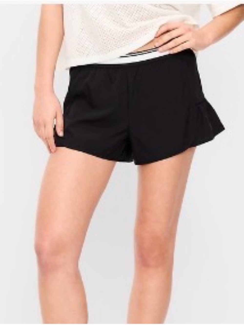 NWT Old Navy Midrise Athletic Ruffle-Hem Shorts